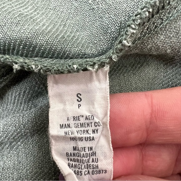 Aerie Washed Olive Green Linen & Lyocell Button Front Mini Skirt Sz S - Picture 8 of 13